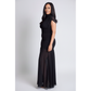 Ruched Mesh Cap Sleeveless Maxi Dress