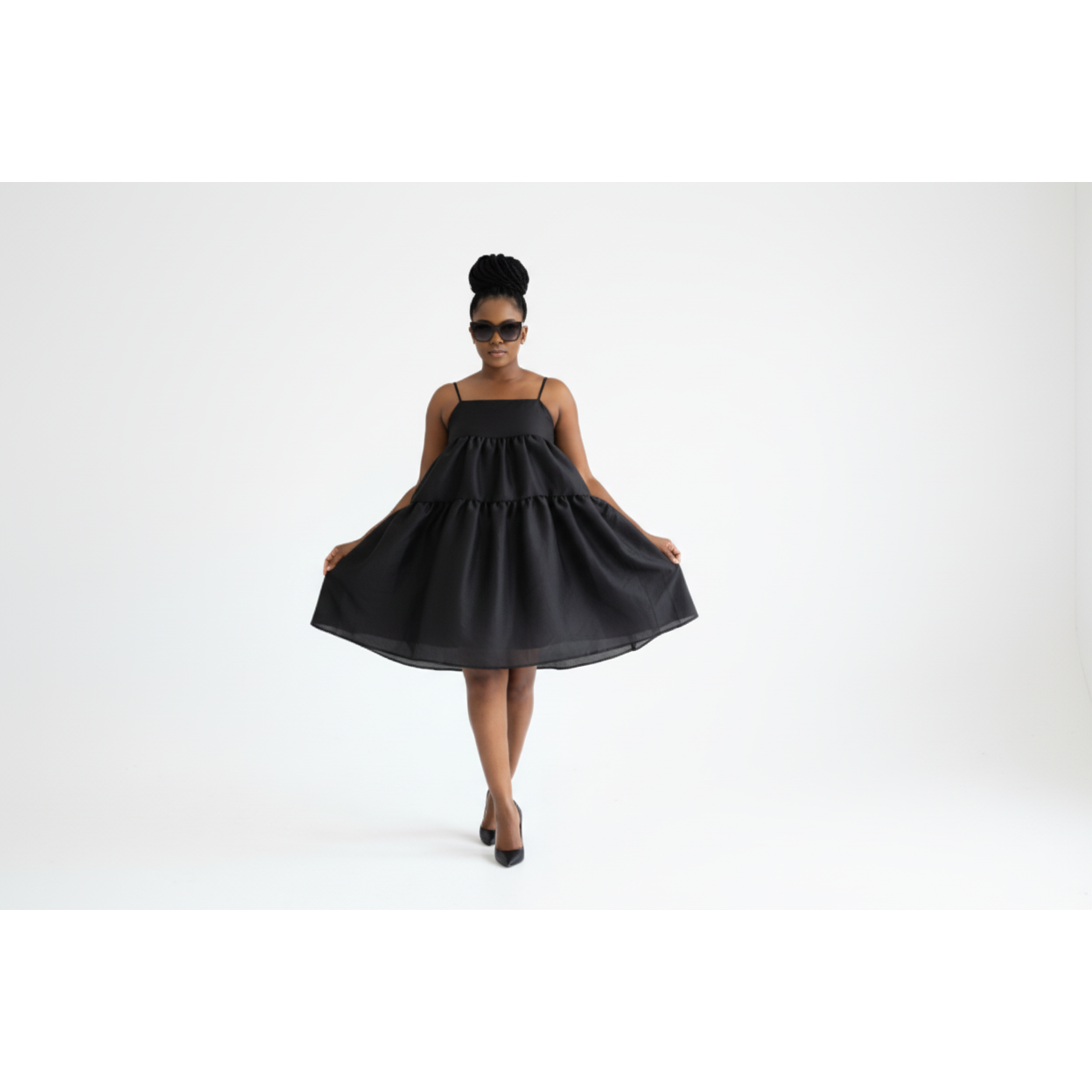 Stylish Bubble Sleeveless Short Dress