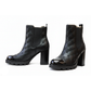 Quilted Faux-Leather Block Heel Boots