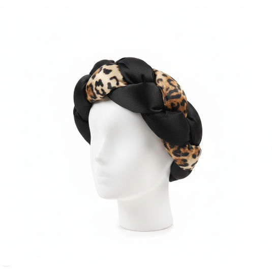 Leopard Print Braided Headwrap – Hair Accessory