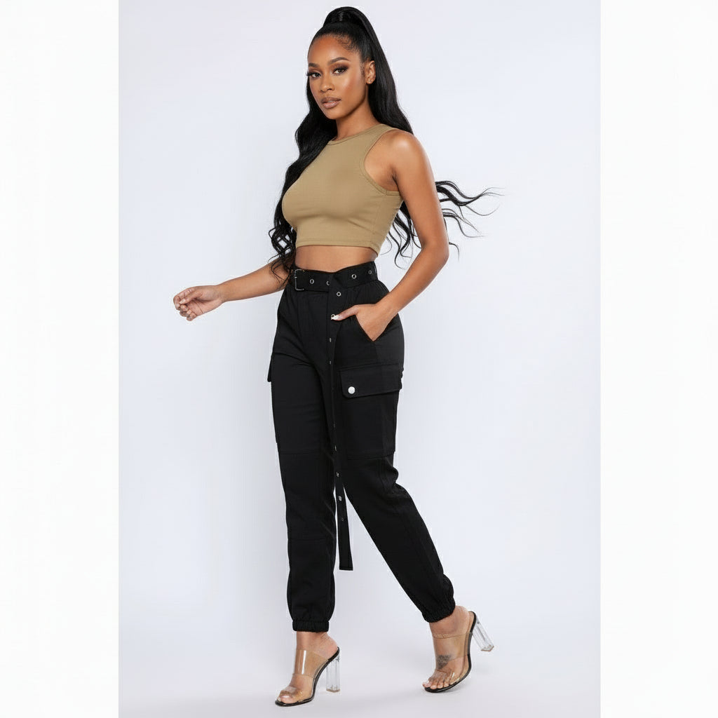 High Waisted Cargo Pants