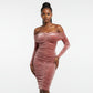 Off Shoulder Velvet Dress 