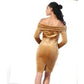 Off Shoulder Velvet Dress 