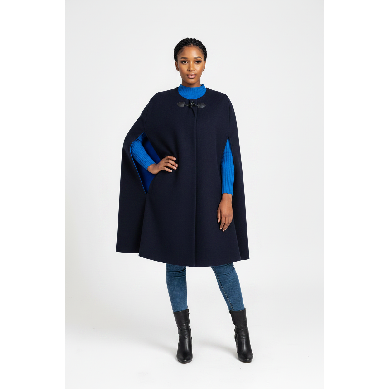 Side Pocket Cape Jacket 
