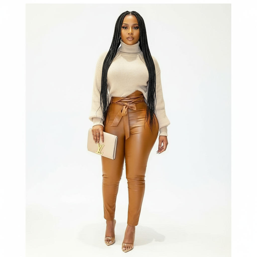 Faux Leather High Waisted Pant
