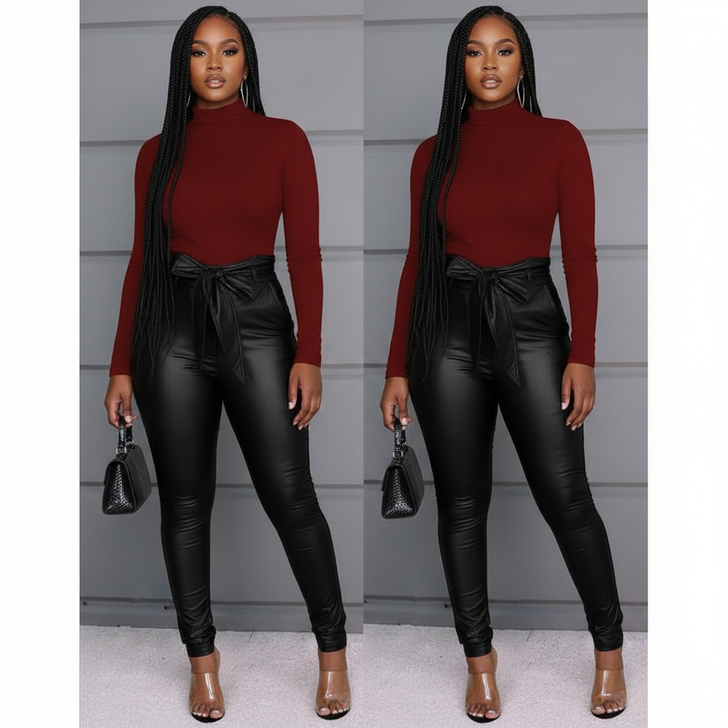 Faux Leather High Waisted Pant