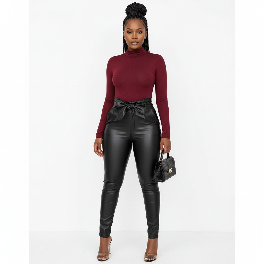 Faux Leather High Waisted Pant