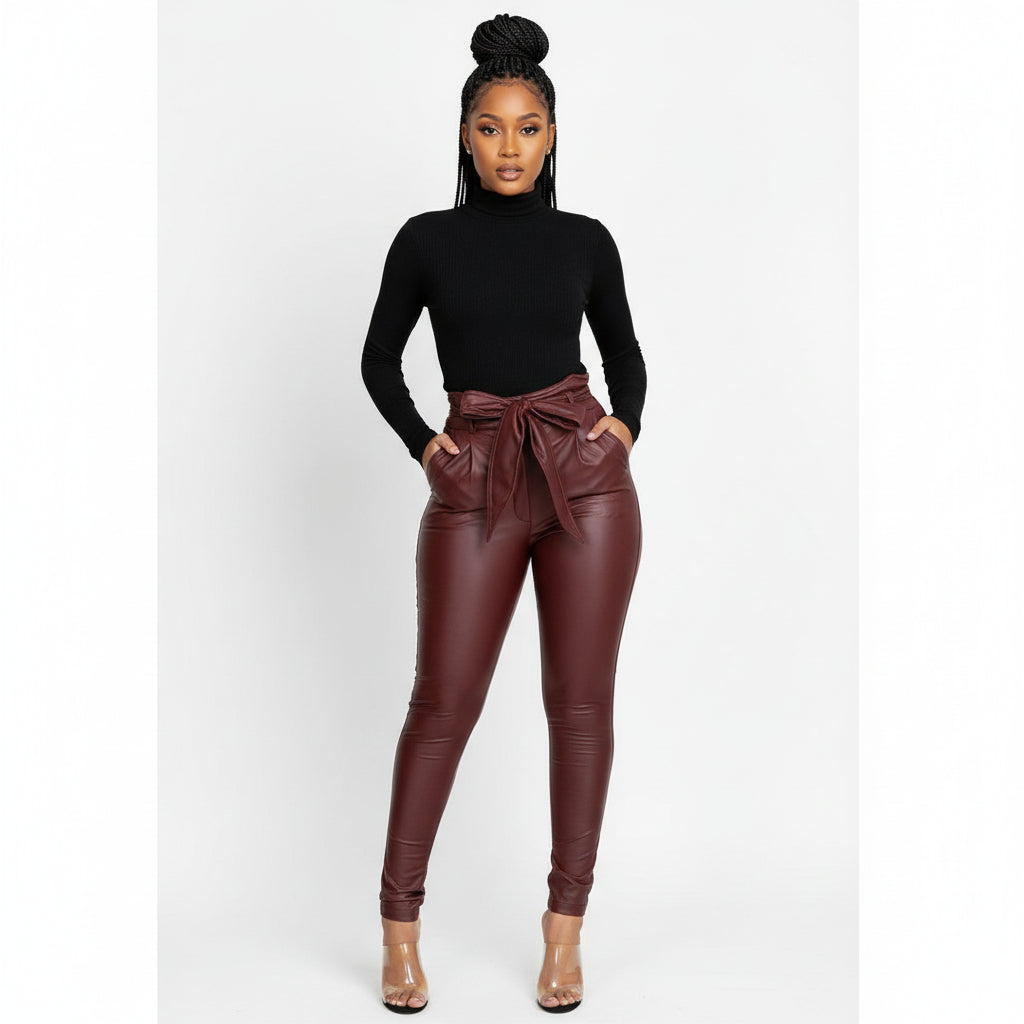 Faux Leather High Waisted Pant