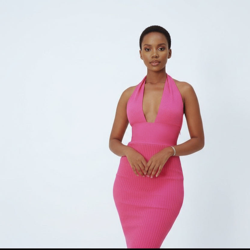 Halter Neck Backless Dress
