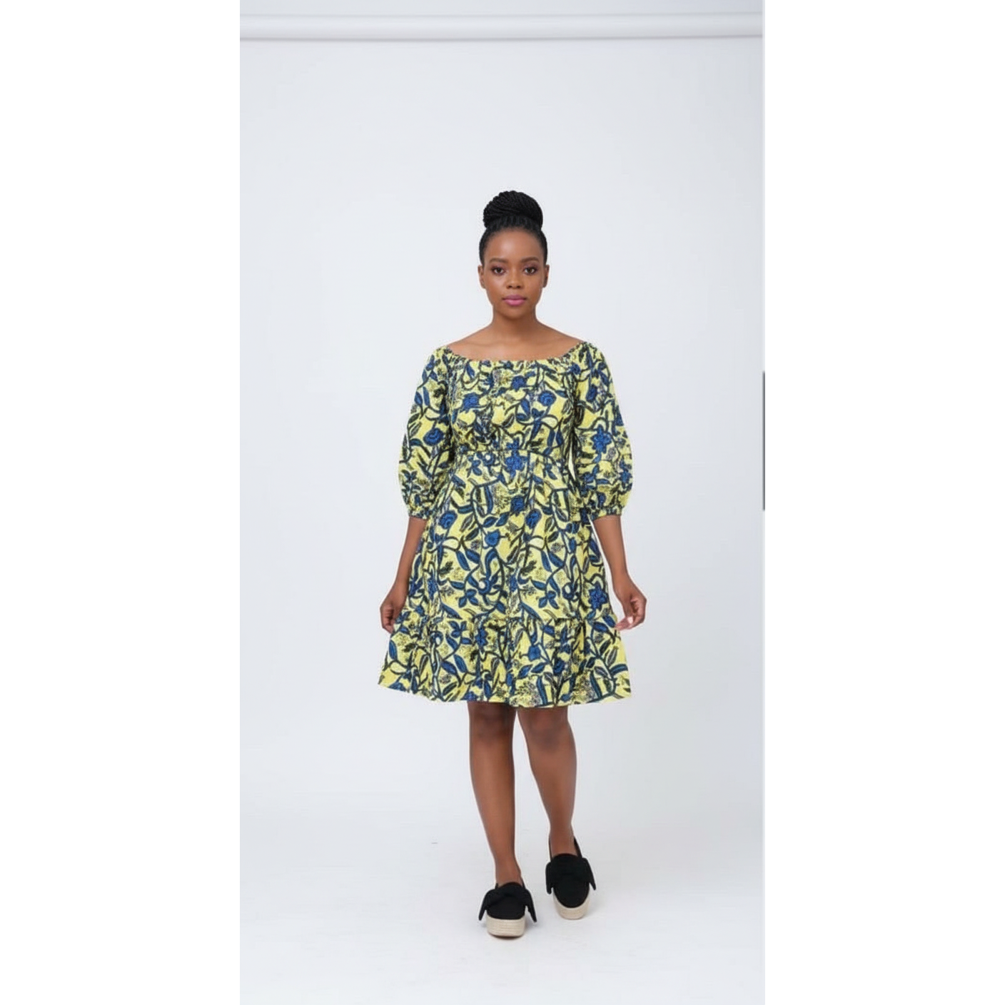 Off Shoulder Ankara Dress 