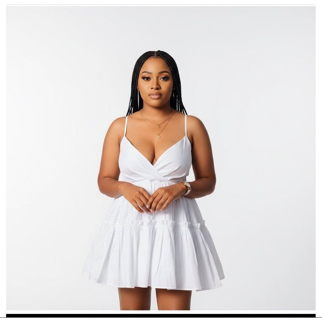 Deep V-Neck Mini Dress