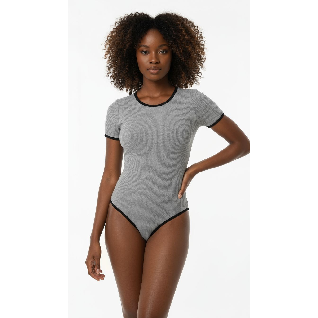 Sexy One Piece Bodycon Bodysuit Short Sleeve.
