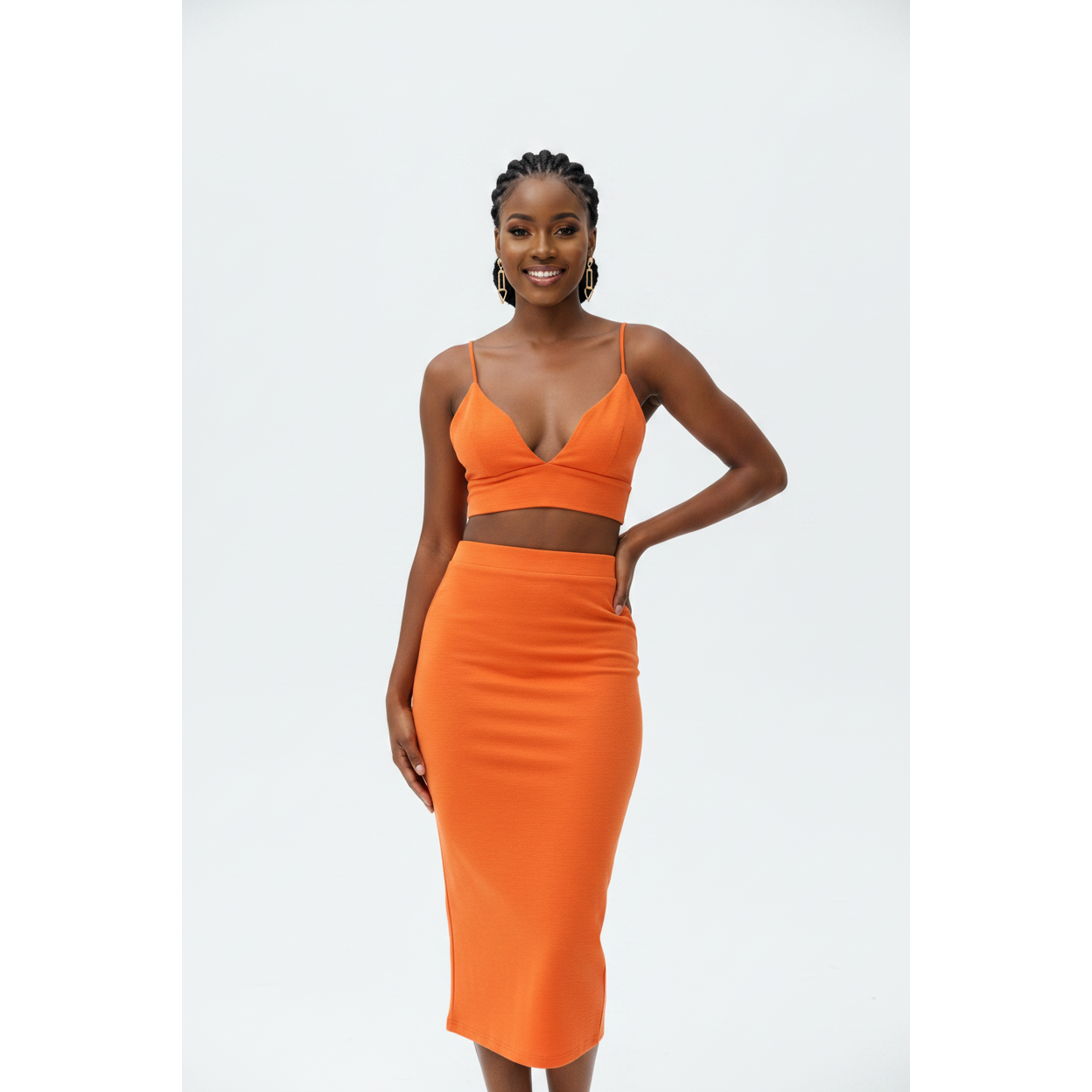 Deep V-Neck Sexy Two Piece Set 