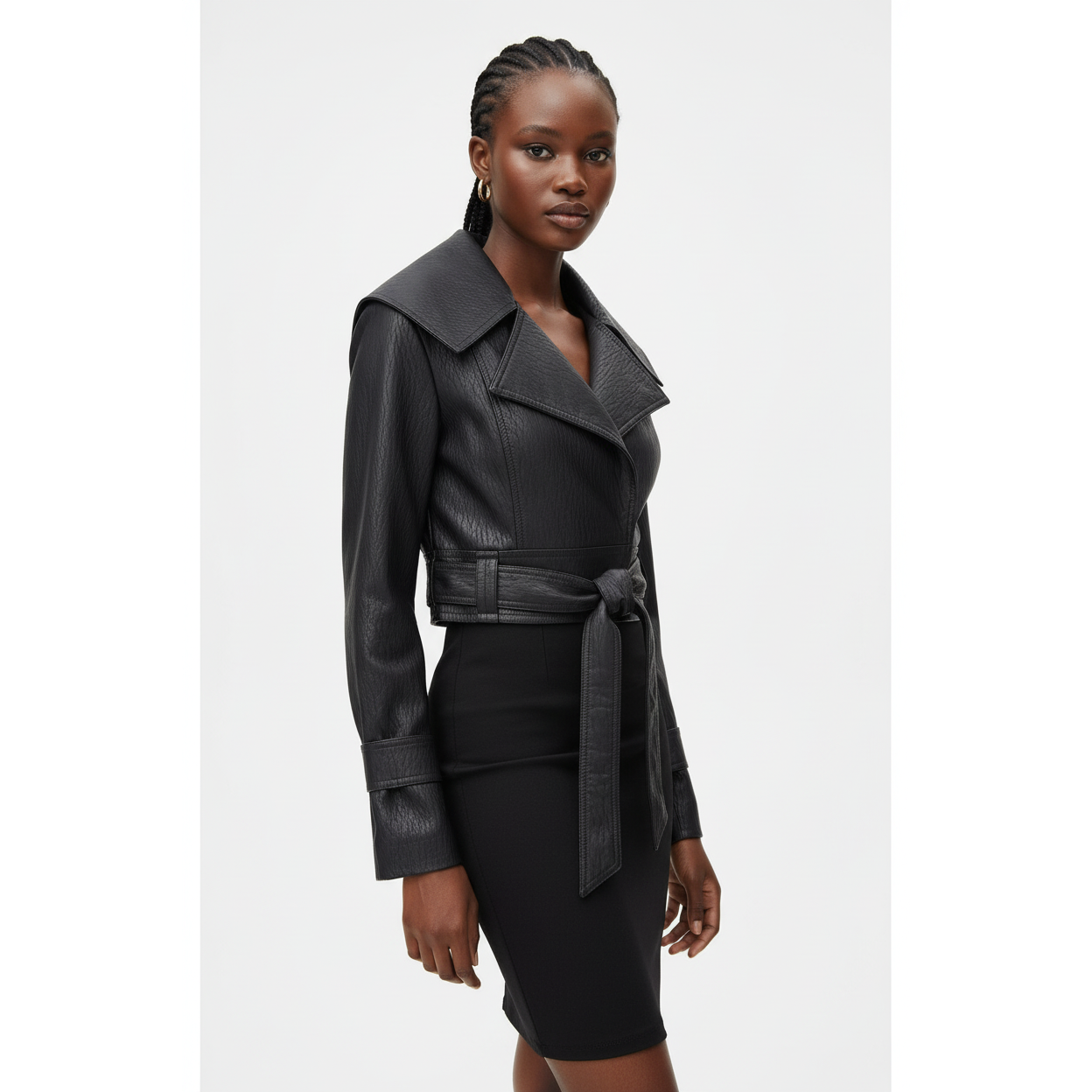 Faux Lather Crop Jacket
