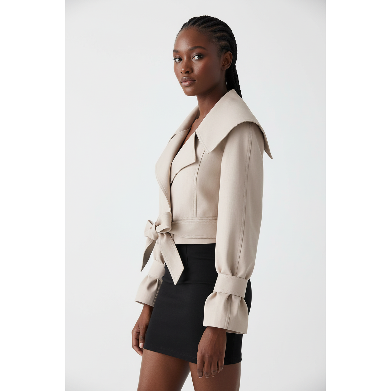 Faux Lather Crop Jacket