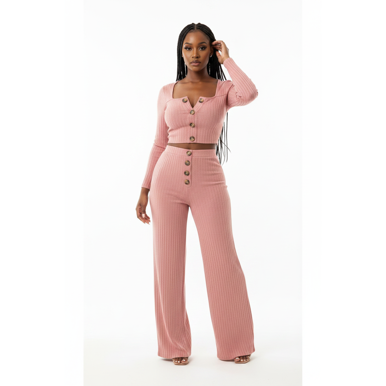 Button up Sweater Set 