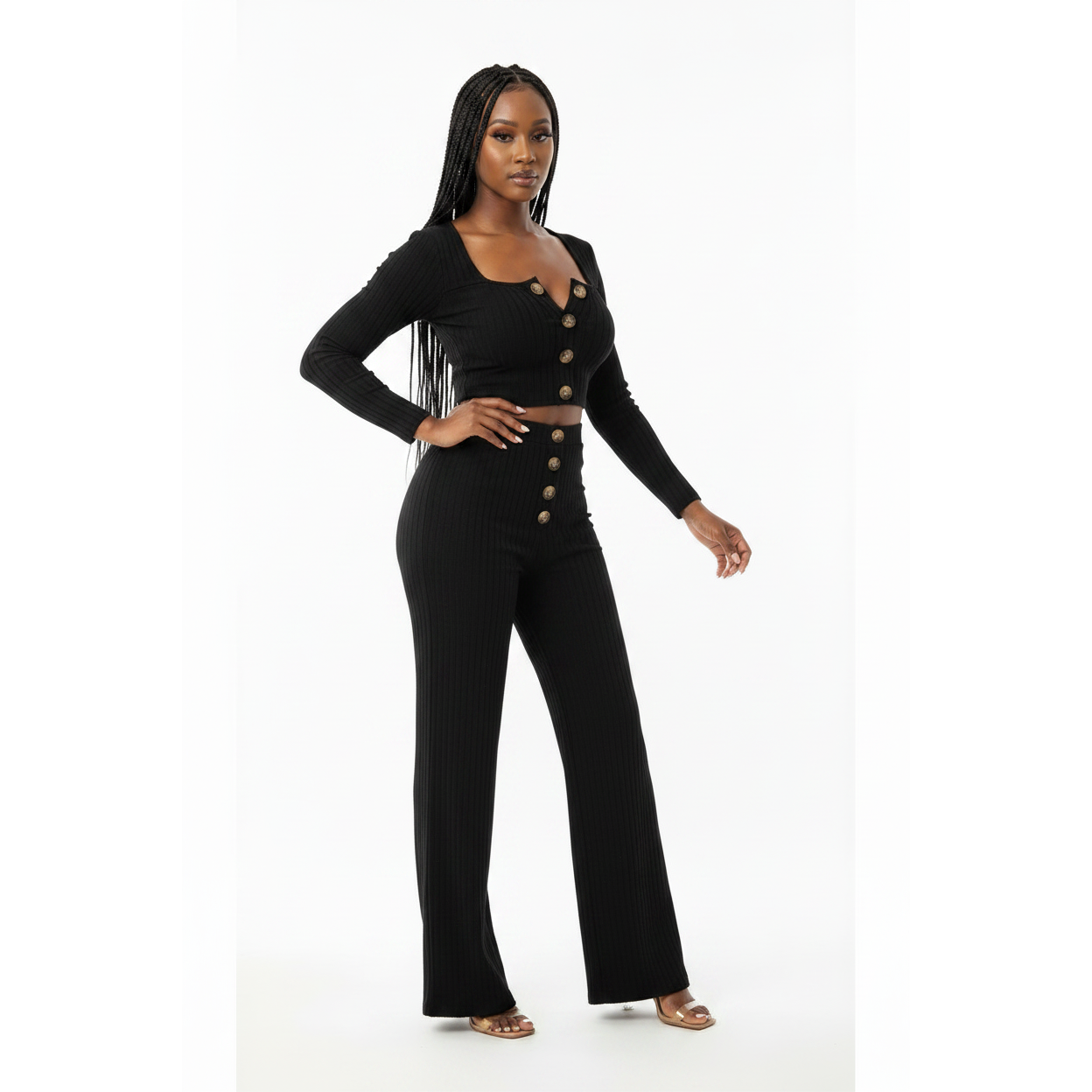 Button up Sweater Set 