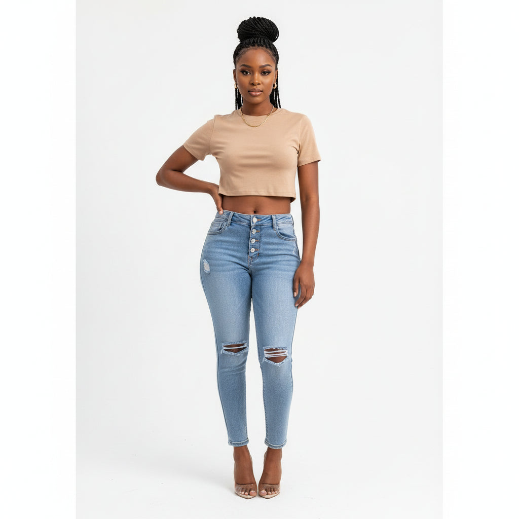 Button Up High Waisted skinny jeans