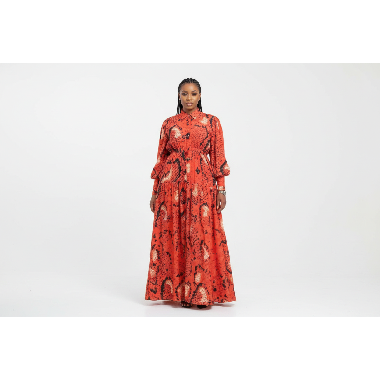 Print Maxi Shirt Dress
