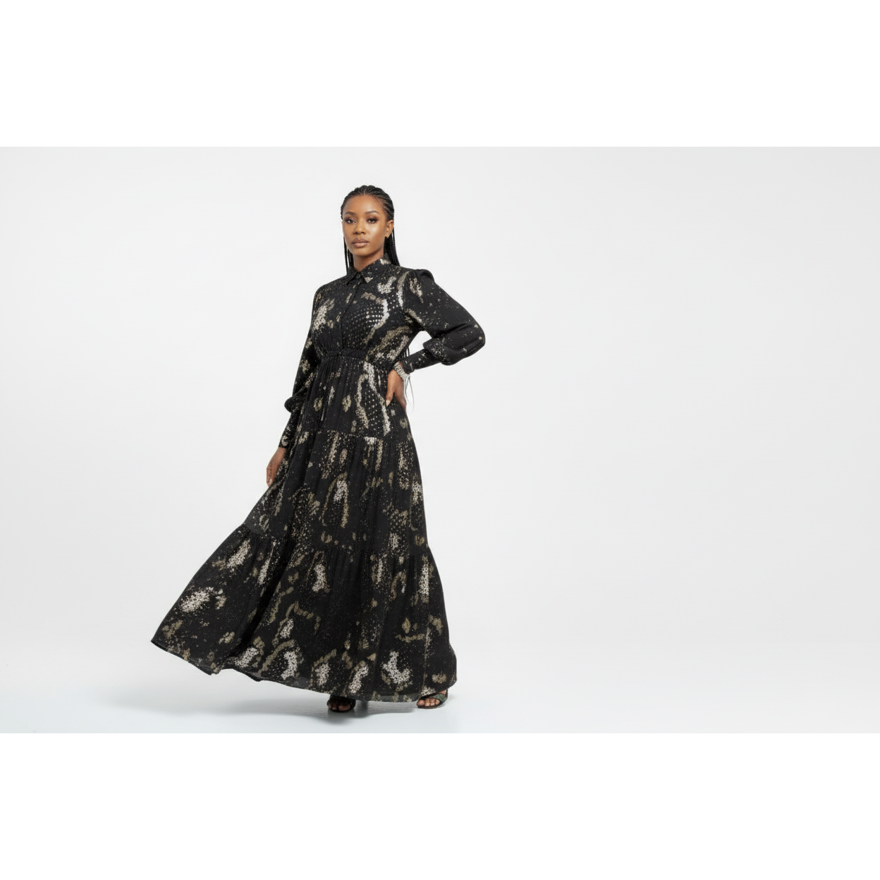 Print Maxi Shirt Dress