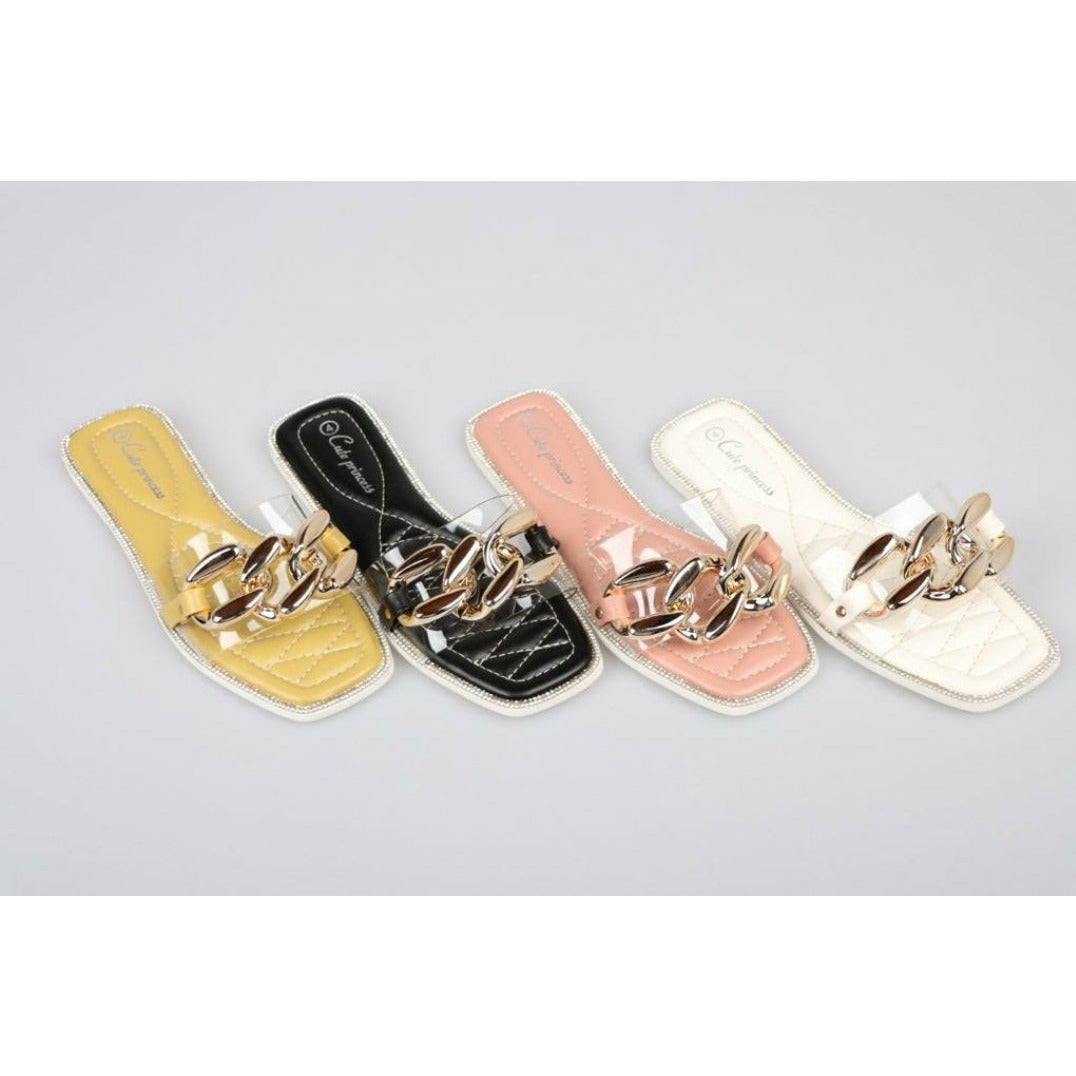 Gold Chain transparent sandels