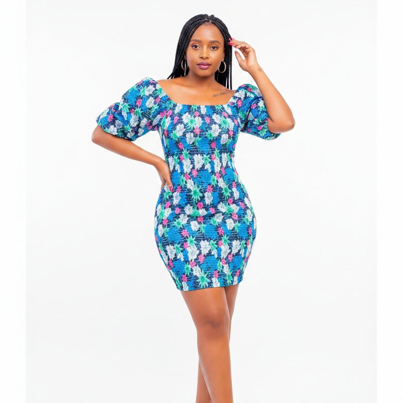 Floral Print Bodycon Mini Dress
