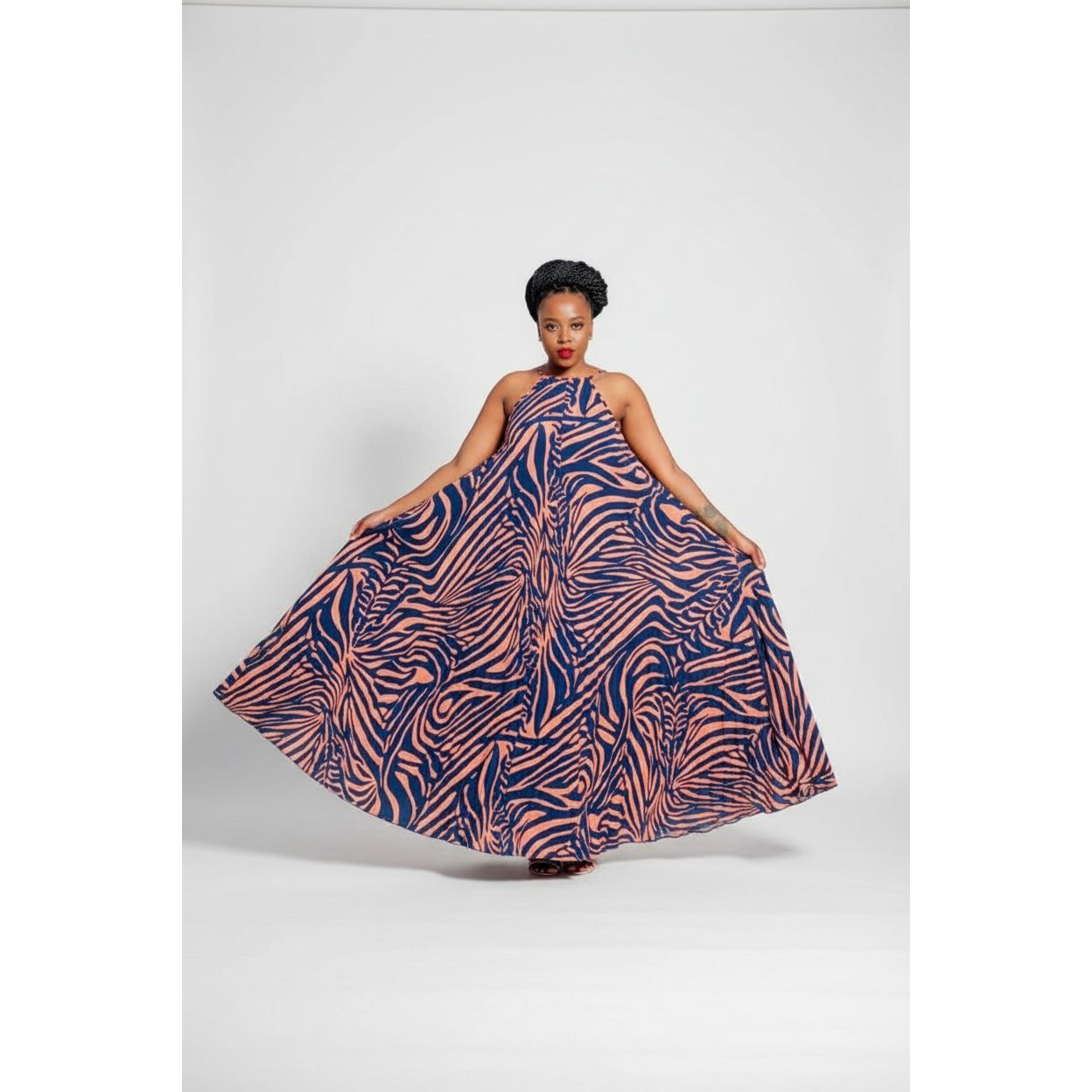 Zebra Sleeveless Maxi Dress