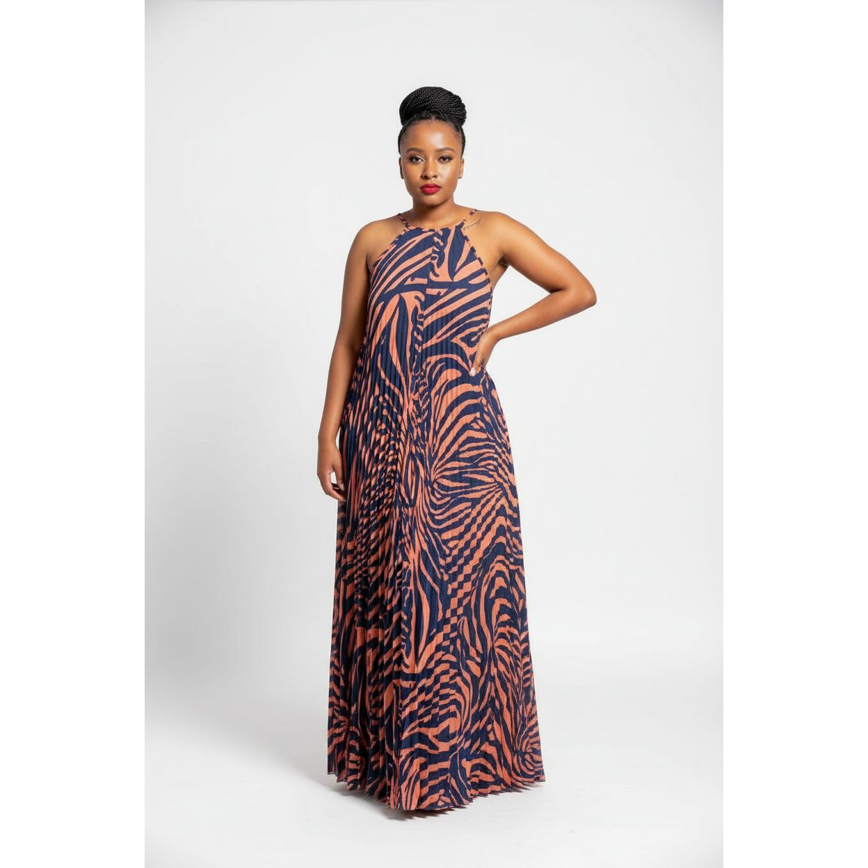 Zebra Sleeveless Maxi Dress