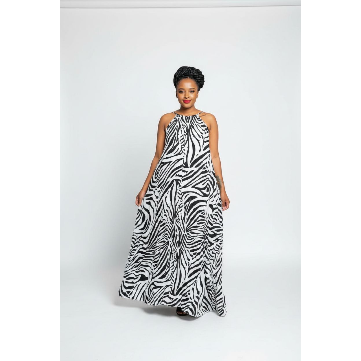 Zebra Sleeveless Maxi Dress