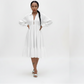 Casual Long Puff Sleeve Shirt Dress