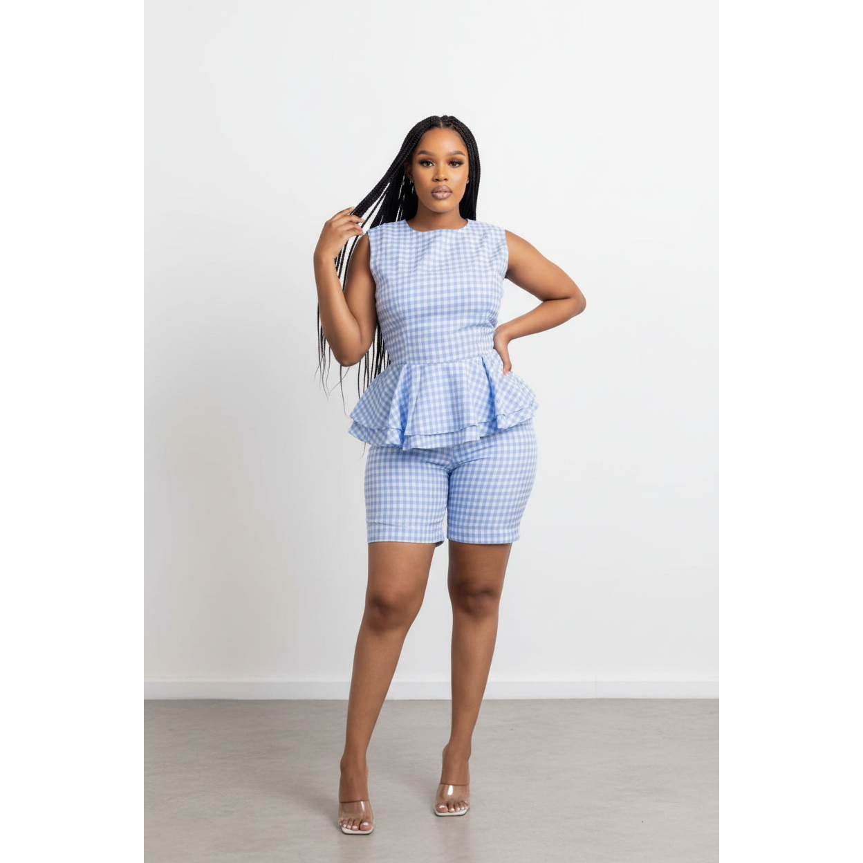 Casual Short Sleeve with Tight Short Outfit Set