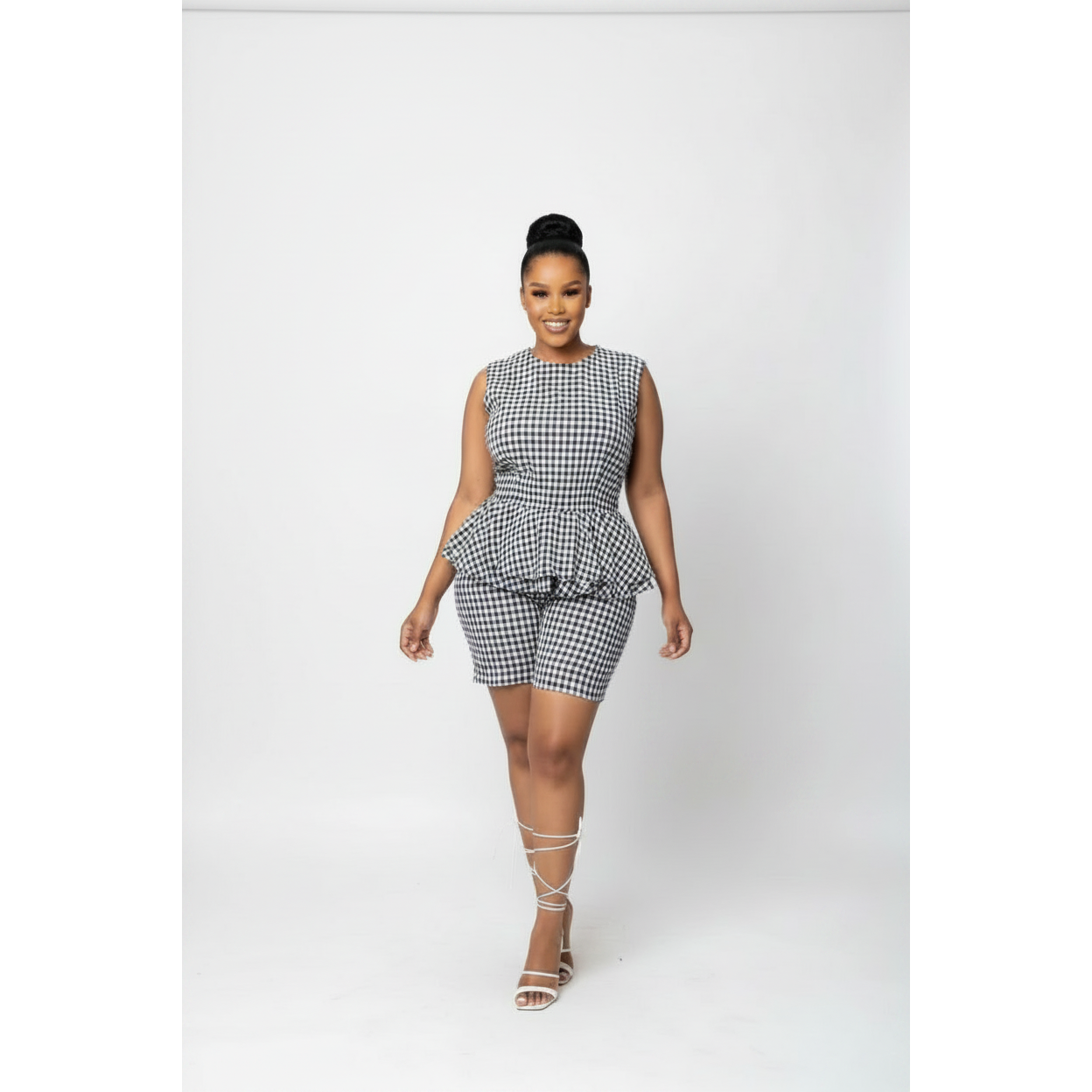 Casual Short Sleeve with Tight Short Outfit Set