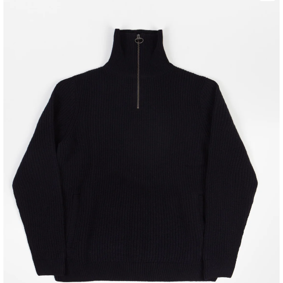 Thermal Blouses Polo Neck Knitted 1/2 Zip Sweatshirt