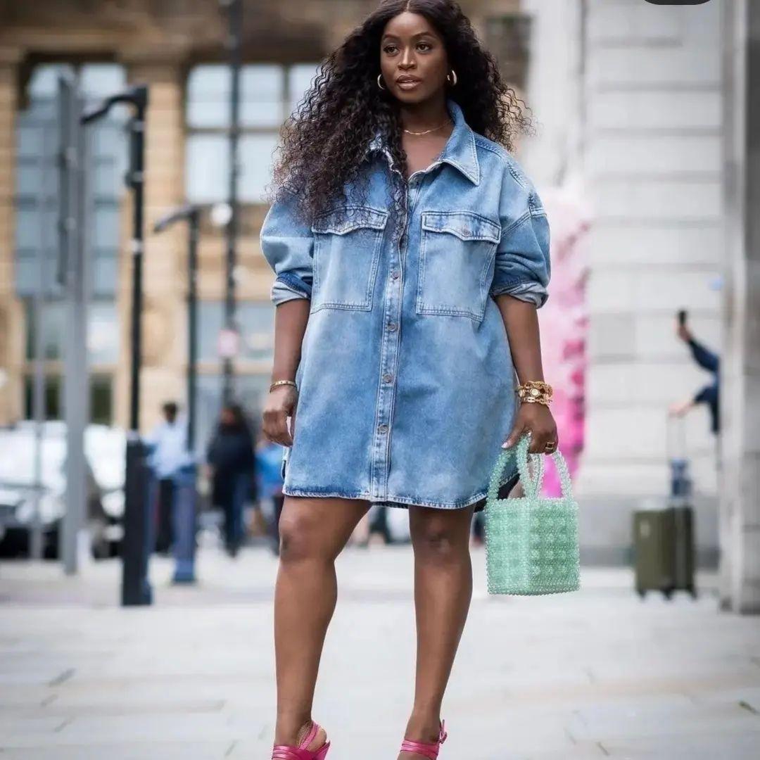 Long Sleeve Oversized Denim Shirt.