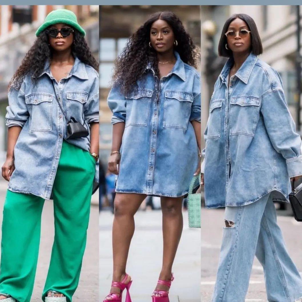 Long Sleeve Oversized Denim Shirt.