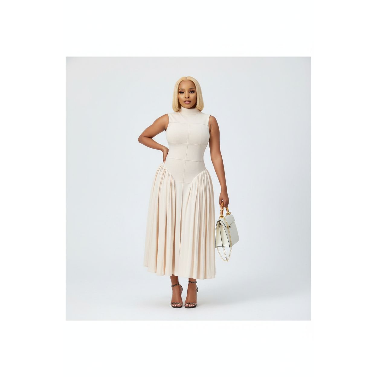 ワンピース MEDI CORSET SET FULL PLEATS DRESS Sleeveless corset dress – YELLOW SUB TRADING