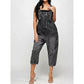 Casual Strappy Denim Jumpsuit