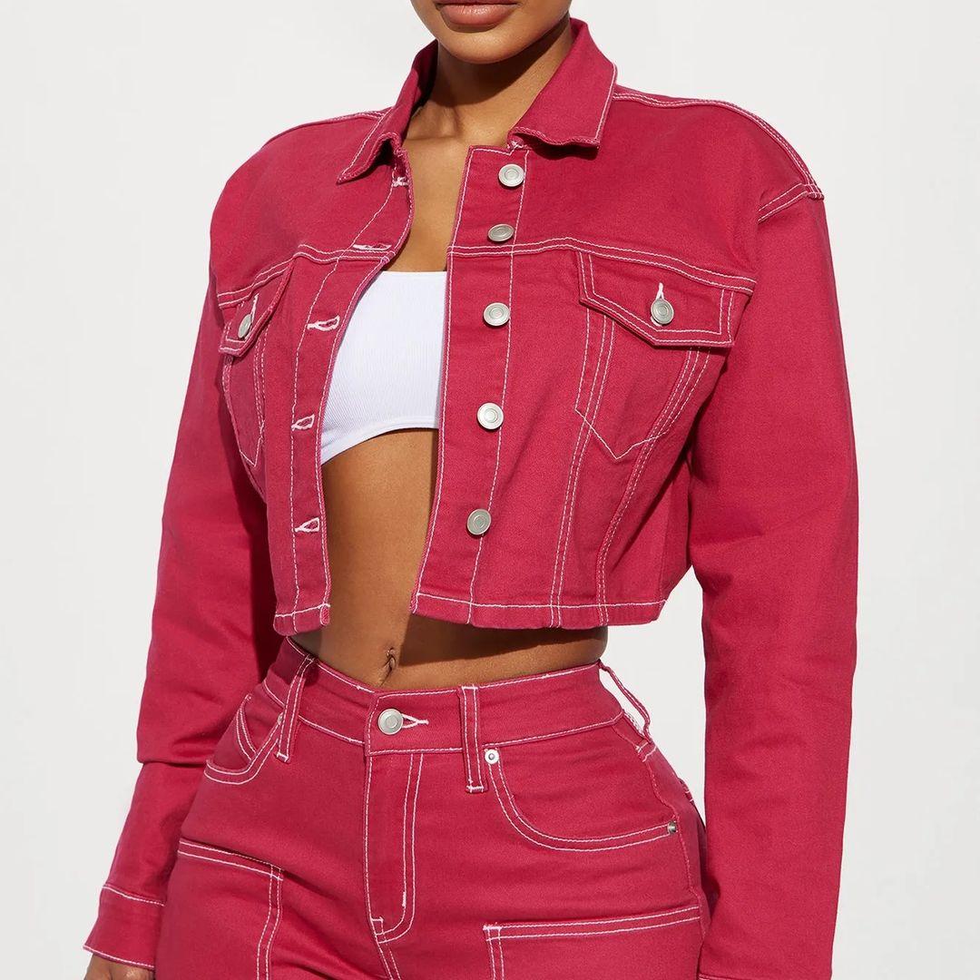 Buttoned Solid Color Top & Pant Set