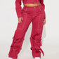 Buttoned Solid Color Top & Pant Set