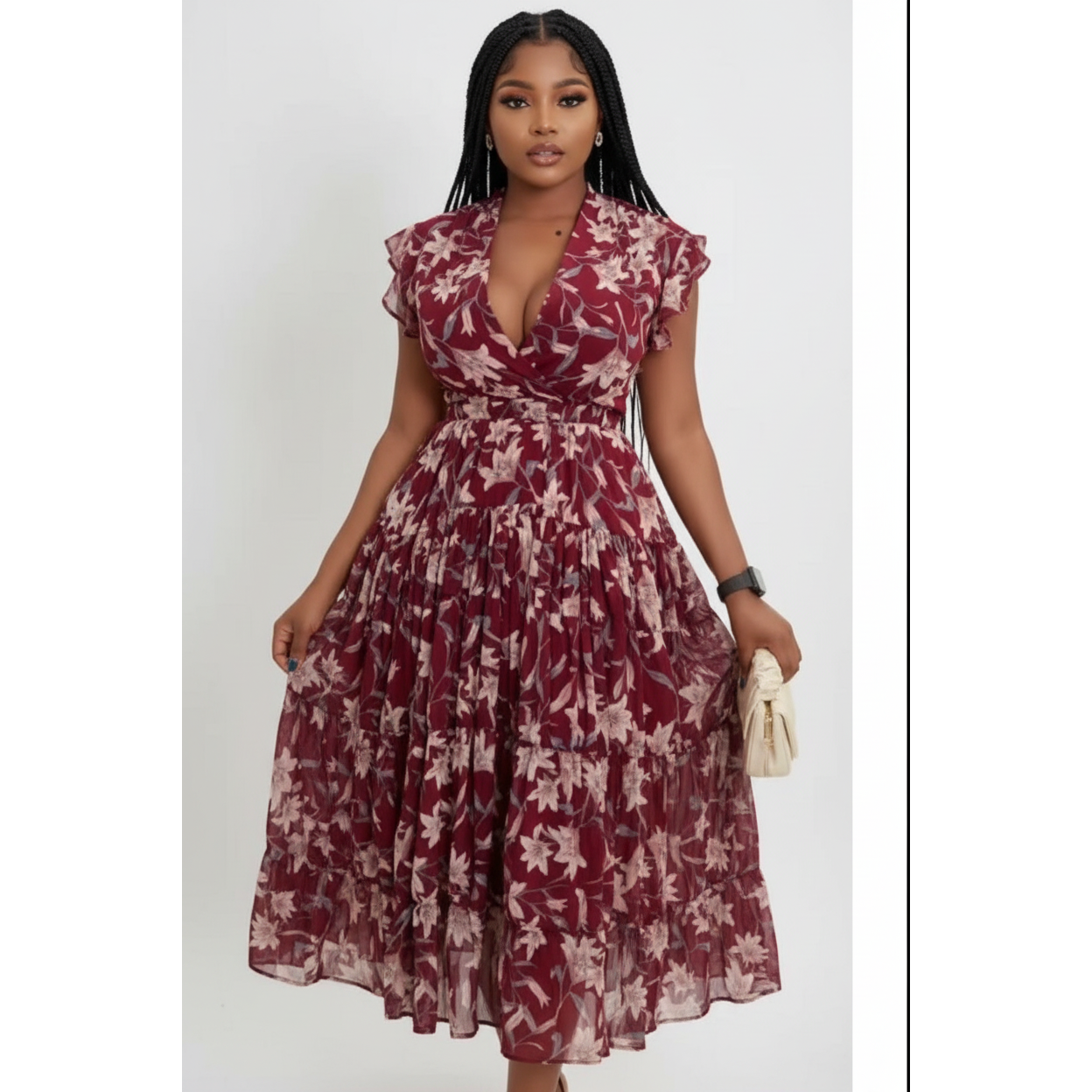Floral Chiffon Vintage Dress