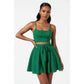 Sleeveless Crop Cami Top & Belted Skirt Set.