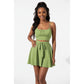 Sleeveless Crop Cami Top & Belted Skirt Set.