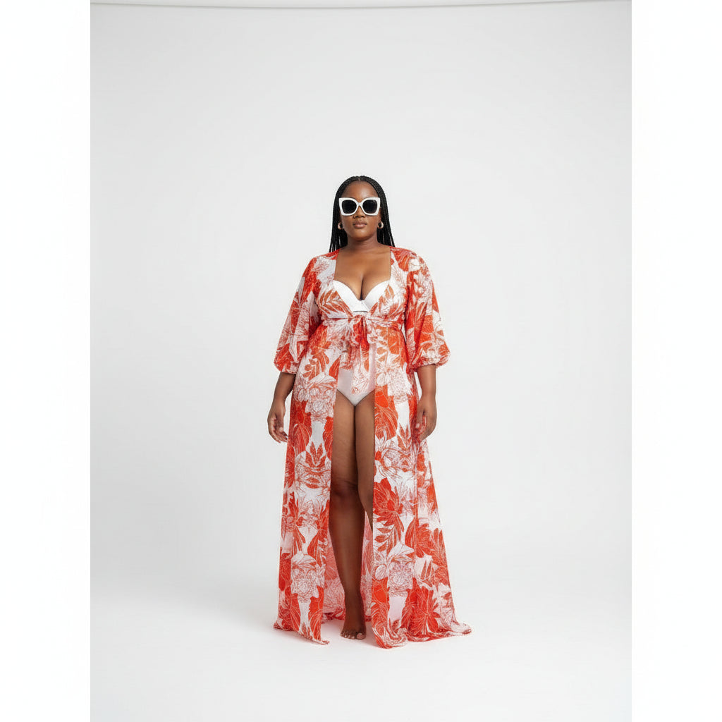 Flora Print Wrap Around Dress