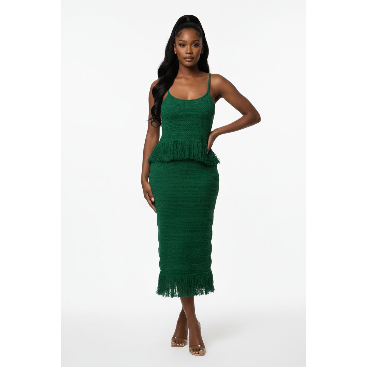 Sleeveless Top & Spaghetti Maxi Skirt Set
