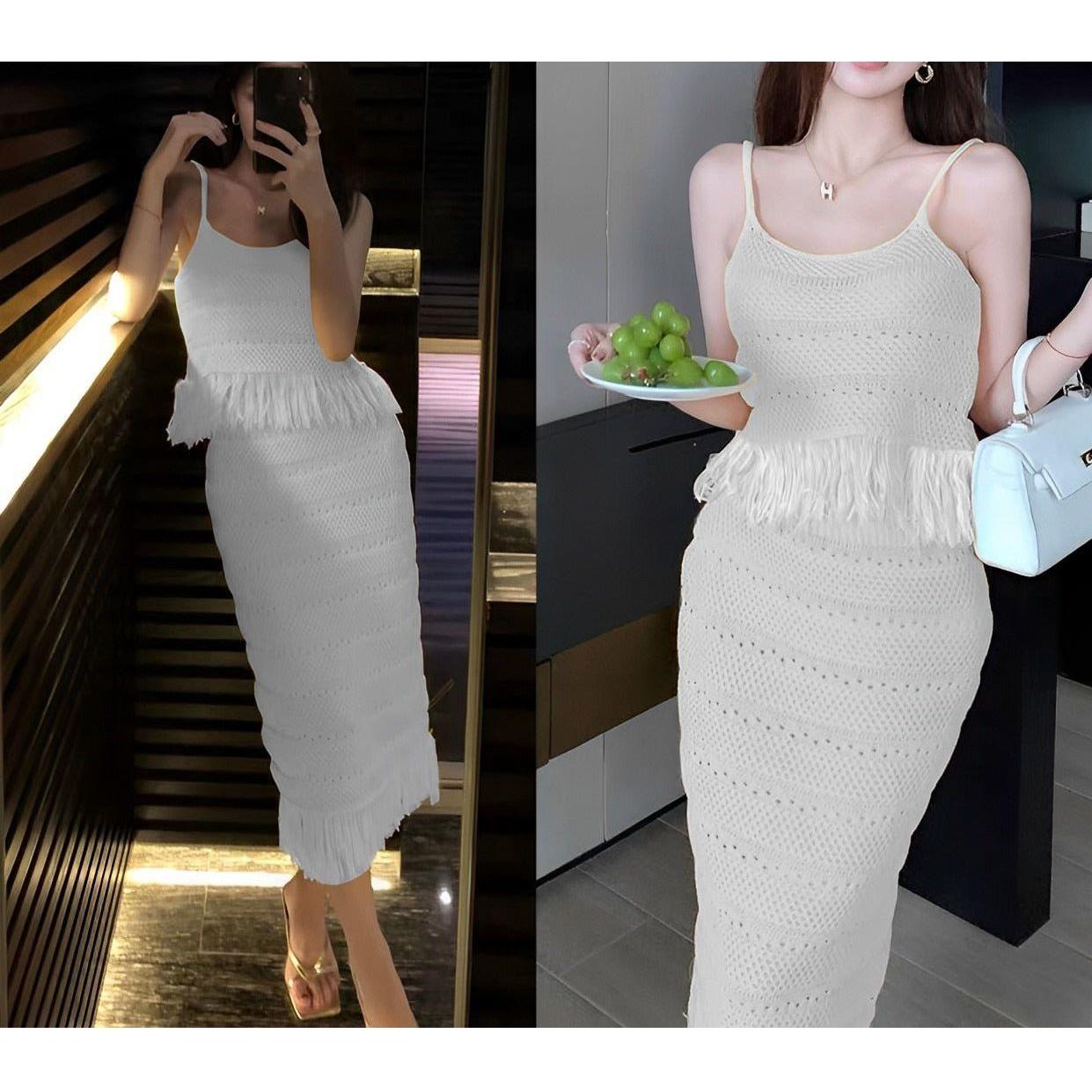 Sleeveless Top & Spaghetti Maxi Skirt Set