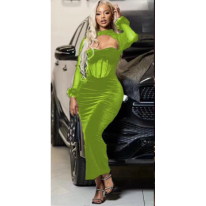 Sexy Feather Sleeves Dress