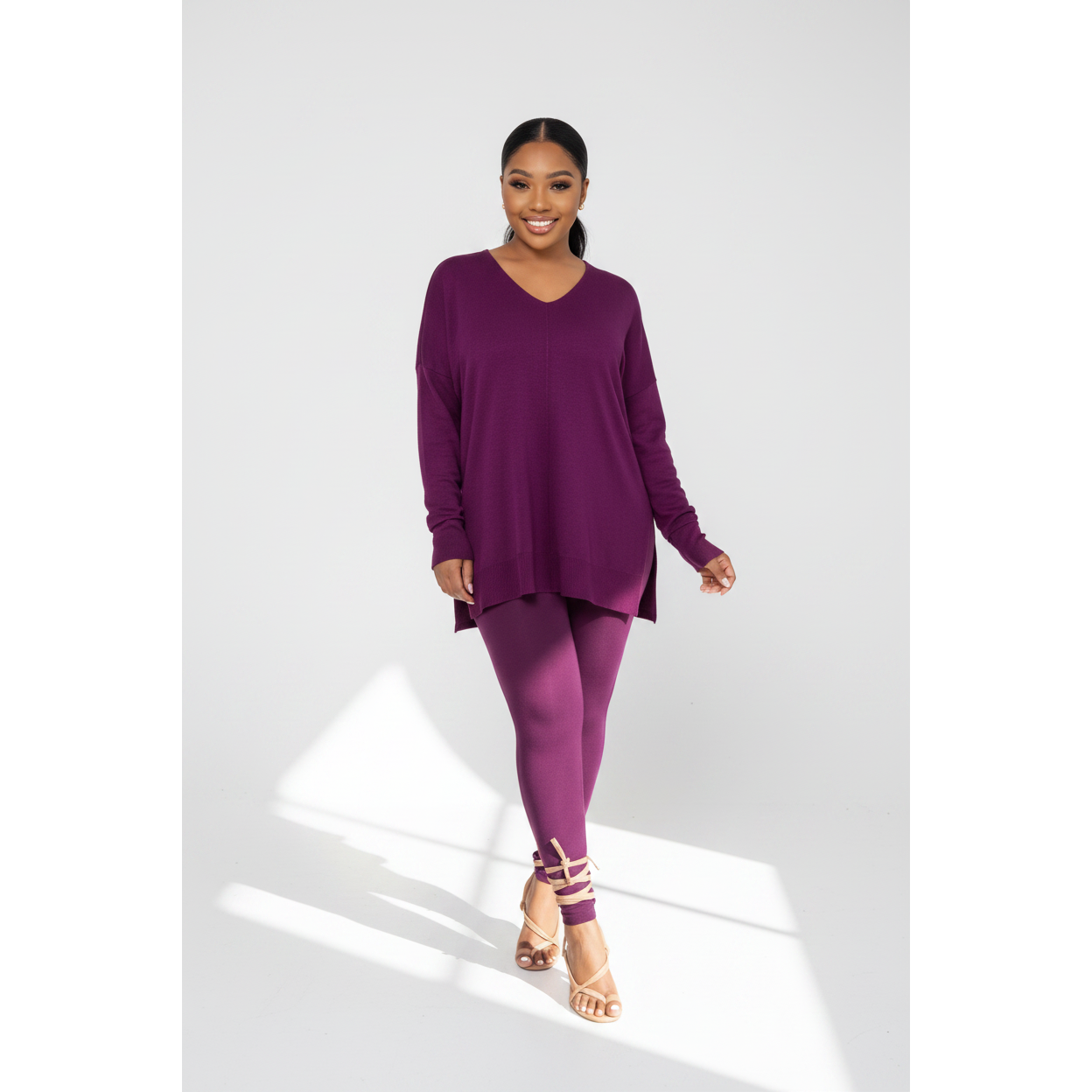 Sexy Knitted Solid Color Set