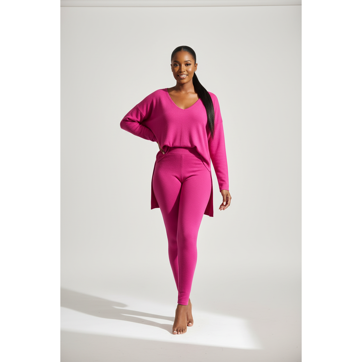 Sexy Knitted Solid Color Set