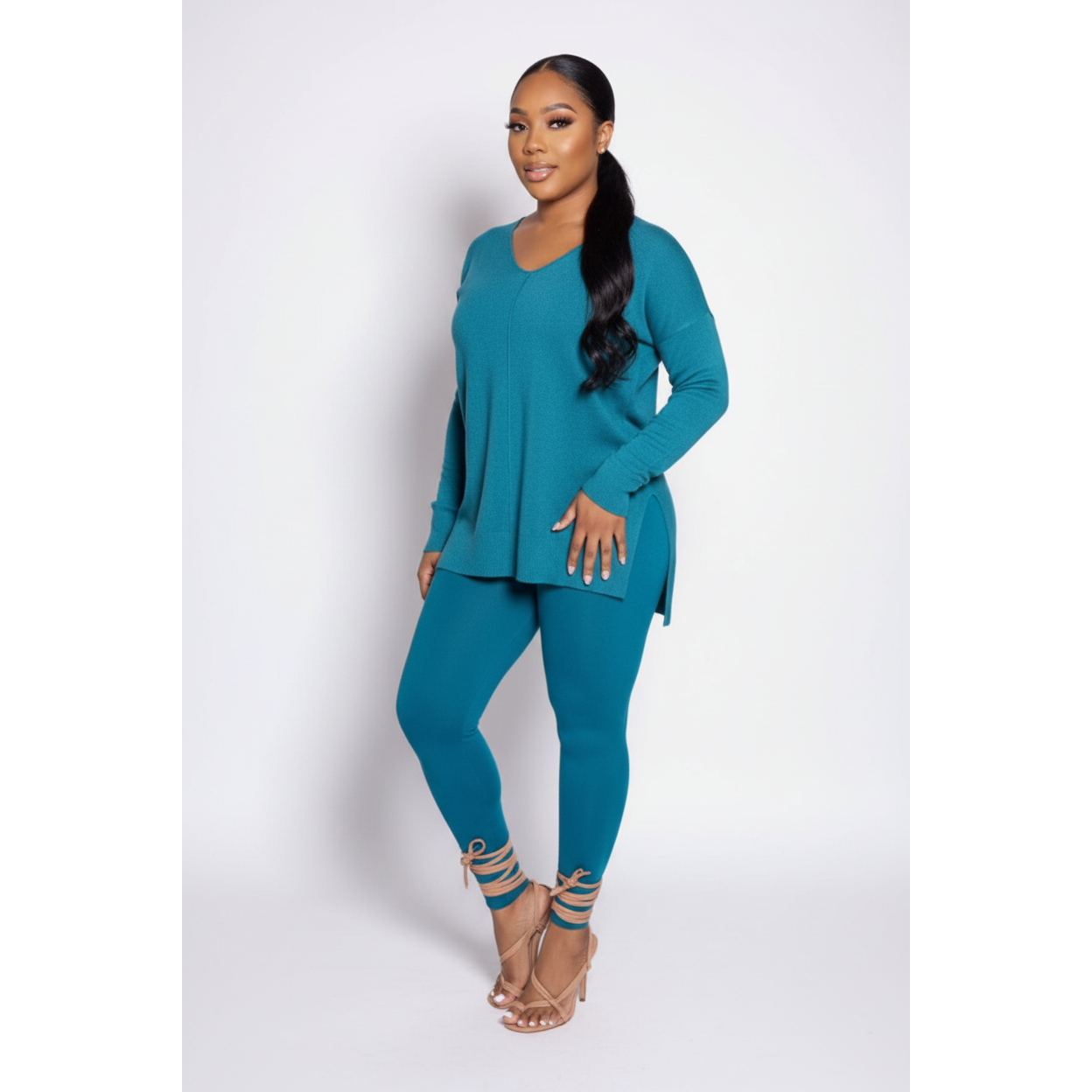 Sexy Knitted Solid Color Set