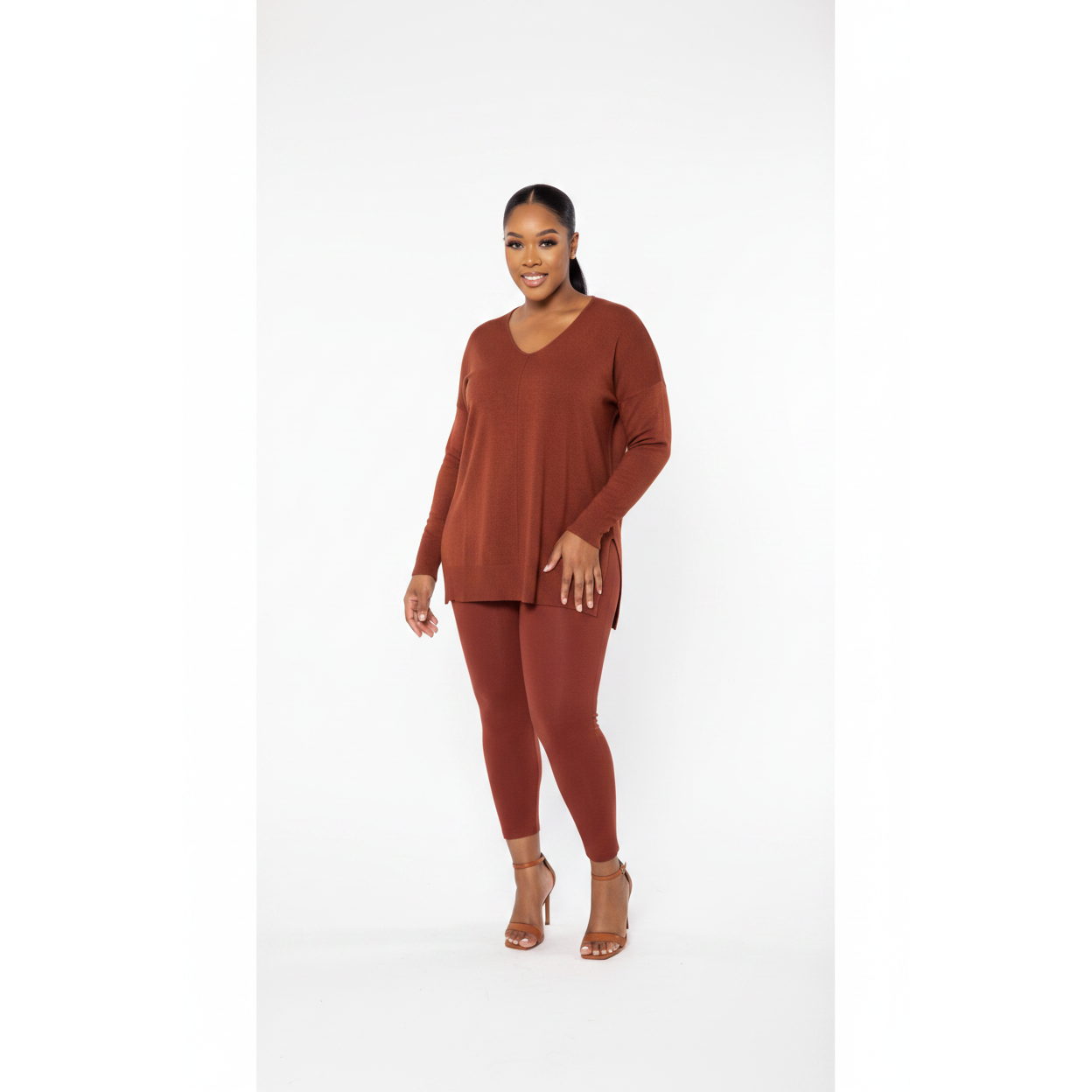 Sexy Knitted Solid Color Set